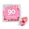 Personalized Milestone 90th Birthday Confetti JUST CANDY® favor cube with Hershey's Kisses