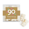 Personalized Milestones 90th Birthday Confetti JUST CANDY® favor cube with Sugar Sanded Gummy Bears