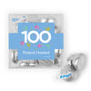 Personalized Milestone 100th Birthday Confetti JUST CANDY® favor cube with Hershey's Kisses