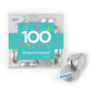 Personalized Milestone 100th Birthday Confetti JUST CANDY® favor cube with Hershey's Kisses