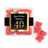 Personalized Milestones 40th Elegant Birthday Bash JUST CANDY® favor cube with Sugar Sanded Gummy Bears