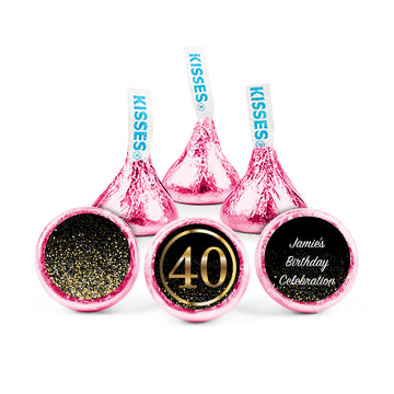 Personalized 40th Milestone Birthday Elegant Birthday Bash Hershey's Kisses