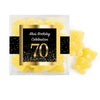 Personalized Milestones 70th Elegant Birthday Bash JUST CANDY® favor cube with Sugar Sanded Gummy Bears