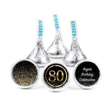 Personalized Elegant Birthday Bash 80 3/4" Stickers (108 Stickers)