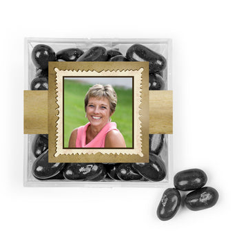 Personalized Milestones 50th Birthday Years in the Making JUST CANDY favor cube with Jelly Belly Jelly Beans