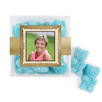 Personalized Milestones 50th Birthday Years in the Making JUST CANDY favor cube with Sugar Sanded Gummy Bears