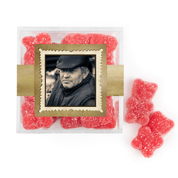 Personalized Milestones 60th Birthday Years in the Making JUST CANDY favor cube with Sugar Sanded Gummy Bears