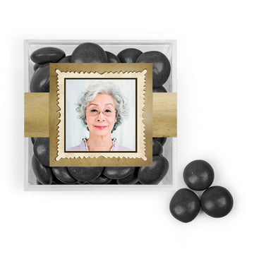 Personalized Milestone 70th Birthday Years in the Making JUST CANDY favor cube with Just Candy Milk Chocolate Minis