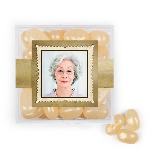 Personalized Milestones 70th Birthday Years in the Making JUST CANDY® favor cube with Jelly Belly Jelly Beans