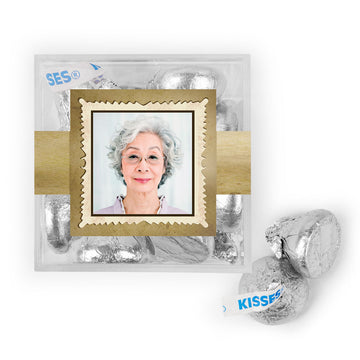 Personalized Milestone 70th Birthday Years in the Making JUST CANDY favor cube with Hershey's Kisses