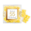 Personalized Birthday Glimmering Gold JUST CANDY® favor cube with Sugar Sanded Gummy Bears