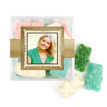 Personalized Milestones 40th Birthday Years in the Making JUST CANDY favor cube with Sugar Sanded Gummy Bears