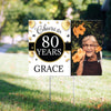 80th Birthday Yard Sign and Stake Personalized - Milestone Cheers with Photo