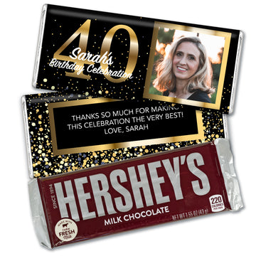Personalized Milestone Birthday Elegant Birthday Bash Hershey's Milk Chocolate Bar with Photo