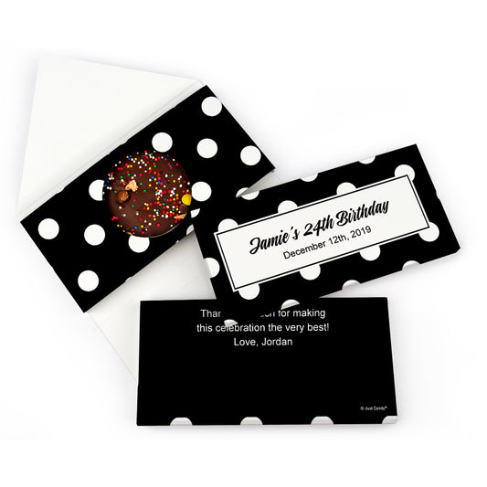 Personalized Birthday Polka Dots Gourmet Infused Belgian Chocolate Bars (3.5oz)
