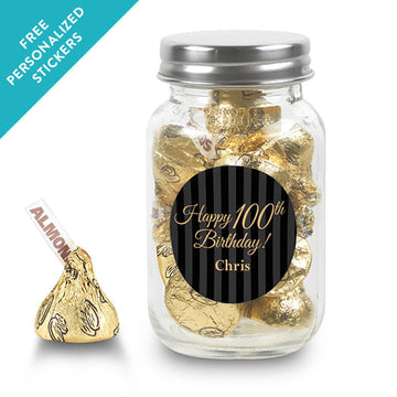 Milestones Personalized Mason Jar 100th Birthday Favors (24 Pack)