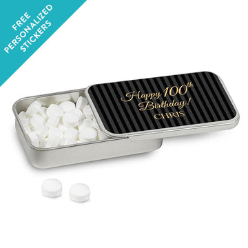 Milestones Personalized Mint Tin 100th Birthday Favors