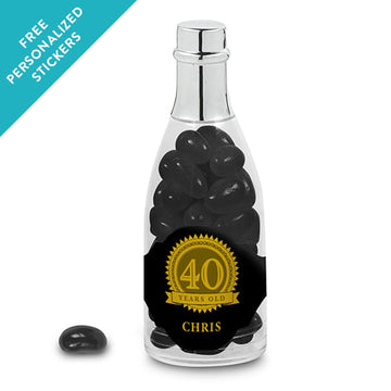 Milestones Personalized Champagne Bottle 40th Birthday Favors (25 Pack)