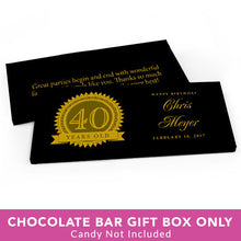 Deluxe Personalized Birthday 40th Milestones Seal Candy Bar Favor Box