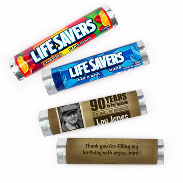 Personalized Milestone Birthday Vintage Lifesavers Rolls (20 Rolls)