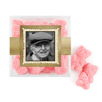 Personalized Milestones 90th Birthday Years in the Making JUST CANDY favor cube with Sugar Sanded Gummy Bears