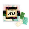 Personalized Milestones 30th Birthday Confetti Scroll JUST CANDY® favor cube with Sugar Sanded Gummy Bears