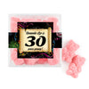 Personalized Milestones 30th Birthday Confetti Scroll JUST CANDY® favor cube with Sugar Sanded Gummy Bears