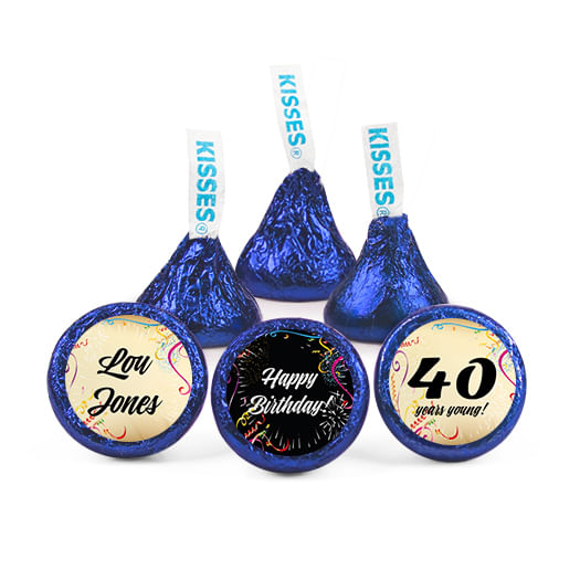 Personalized Milestone 40th Birthday Confetti Deluxe Candy Buffet