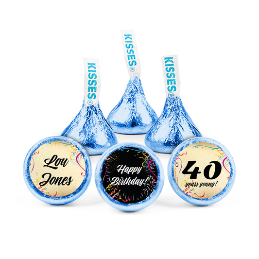 Personalized 40th Milestone Birthday Scroll Confetti Hershey's Kisses