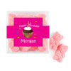Personalized First Birthday JUST CANDY® favor cube with Sugar Sanded Gummy Bears Cupcake