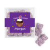 Personalized First Birthday JUST CANDY® favor cube with Sugar Sanded Gummy Bears Cupcake