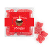 Personalized First Birthday JUST CANDY® favor cube with Sugar Sanded Gummy Bears Cupcake