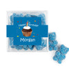 Personalized First Birthday JUST CANDY® favor cube with Sugar Sanded Gummy Bears Cupcake