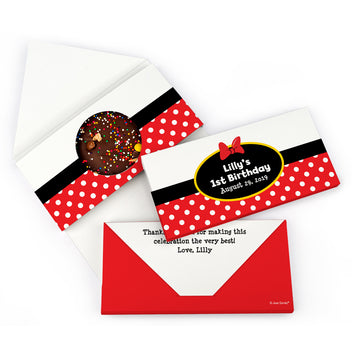 Personalized Birthday Minnie Themed Gourmet Infused Belgian Chocolate Bars (3.5oz)