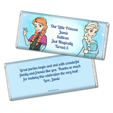 Birthday Personalized Hershey's Milk Chocolate Bar Disney Style Frozen Theme