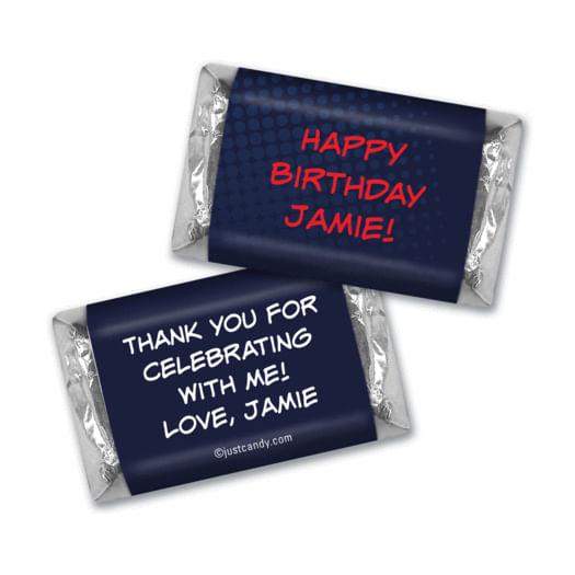 Birthday Personalized Hershey's Miniatures Wrappers Superheroes