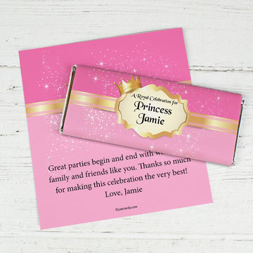 Birthday Personalized Chocolate Bar Wrappers Storybook Princess