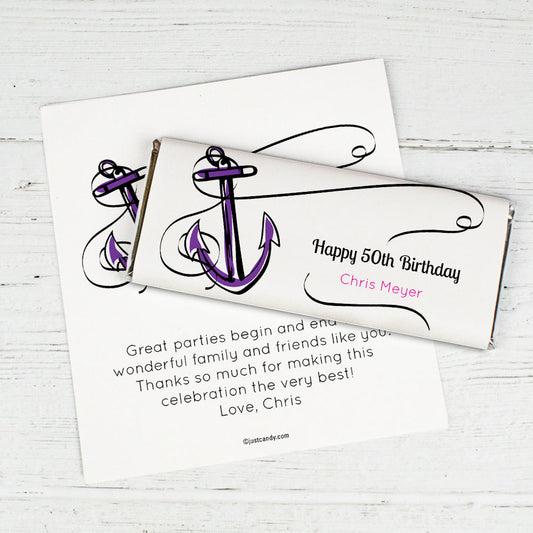 Birthday Personalized Chocolate Bar Wrappers Anchor