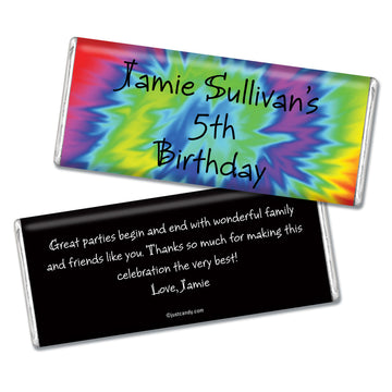Personalized Birthday Groovy Tie-Dye Hershey's Milk Chocolate Bar
