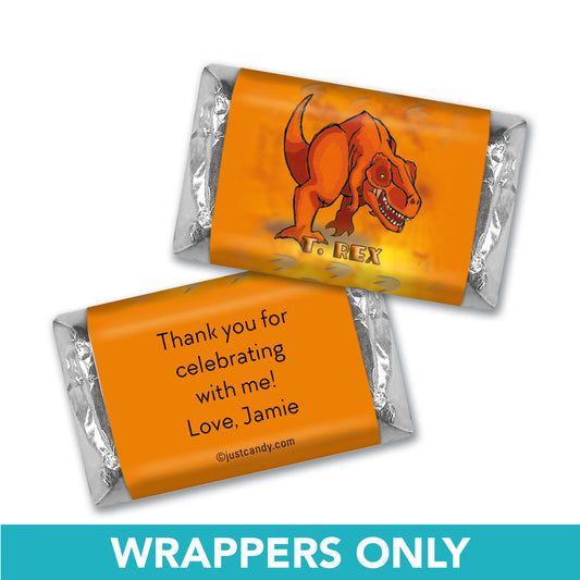 Birthday Personalized Hershey's Miniatures Wrappers Jurassic Dinosaur