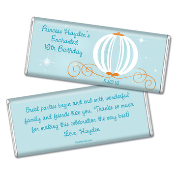 Birthday Personalized Hershey's Milk Chocolate Bar Cinderella Theme Princess Pumpkin Carriage