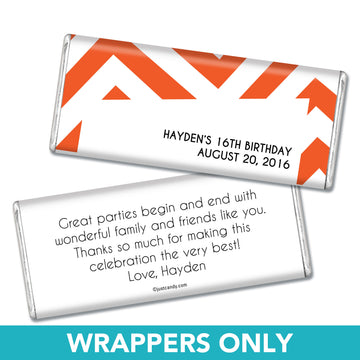 Birthday Personalized Chocolate Bar Wrappers Chevron