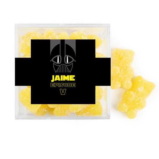 Personalized Star Wars Birthday JUST CANDY® favor cube with Sugar Sanded Gummy Bears