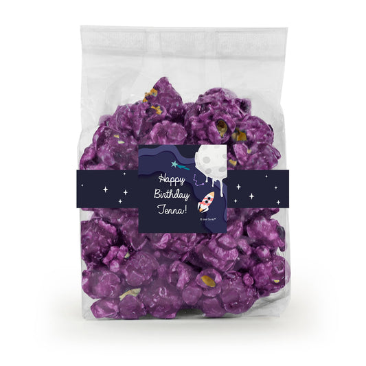 Personalized Space Birthday Candy Coated Popcorn 3.5oz Bag