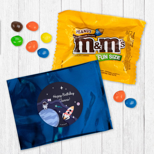 Personalized Kids Birthday Out of this World Space Peanut M&Ms Favor Bag