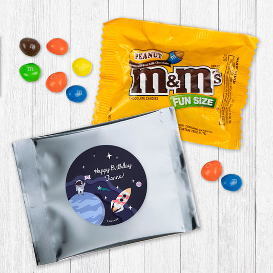 Personalized Kids Birthday Out of this World Space Peanut M&Ms Favor Bag
