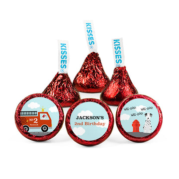 Personalized Fire Truck Birthday Hershey's Kisses
