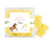 Personalized Horse Birthday JUST CANDY® favor cube with Sugar Sanded Gummy Bears Wild Horse