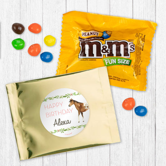 Personalized Kids Birthday Wild Horses Peanut M&Ms Favor Bag
