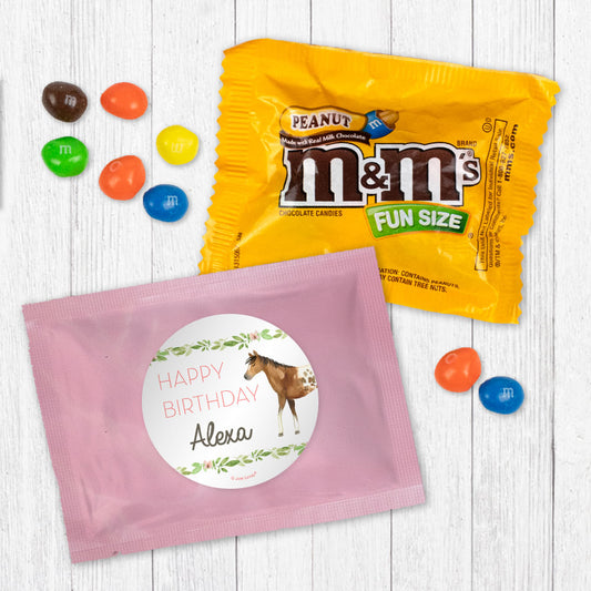 Personalized Kids Birthday Wild Horses Peanut M&Ms Favor Bag